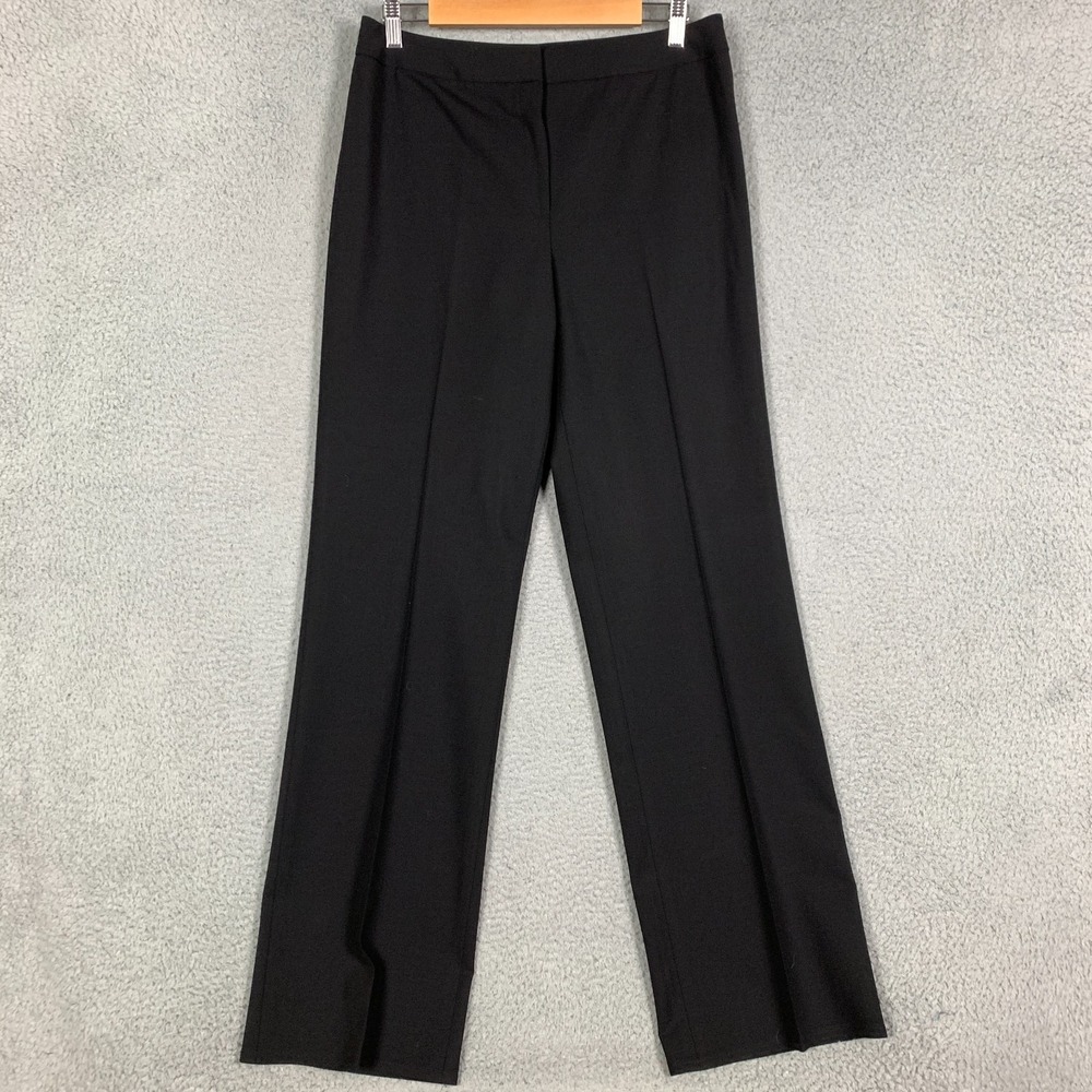 Lafayette 148 New York Black Straight-Leg Dress Trousers